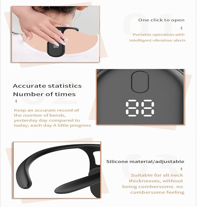 Smart Posture Corrector for Women, Smart Back Support, Smart Corrector for Hunchback, Back Posture Monitoring Improving The Hunchback Posture Corrector Vibrating, Universal for Men and Women(Black)