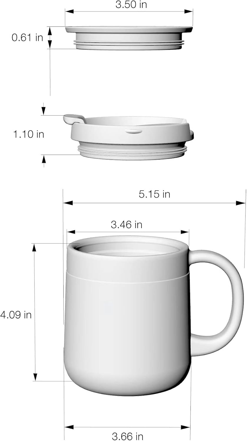 11OZ 330ML Stainless Steel Insulated Coffee Mug with Handle, Thermo Tumbler with Double Wall Vacuum Insulated Coffee Cup with 2 Lids