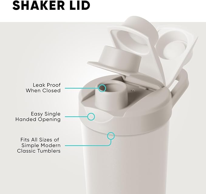Simple Modern Stainless Steel Shaker Bottle with Ball 24oz | Metal Insulated Cup for Protein Mixes, Shakes and Pre Workout | Rally Collection | Sea Glass Sage
