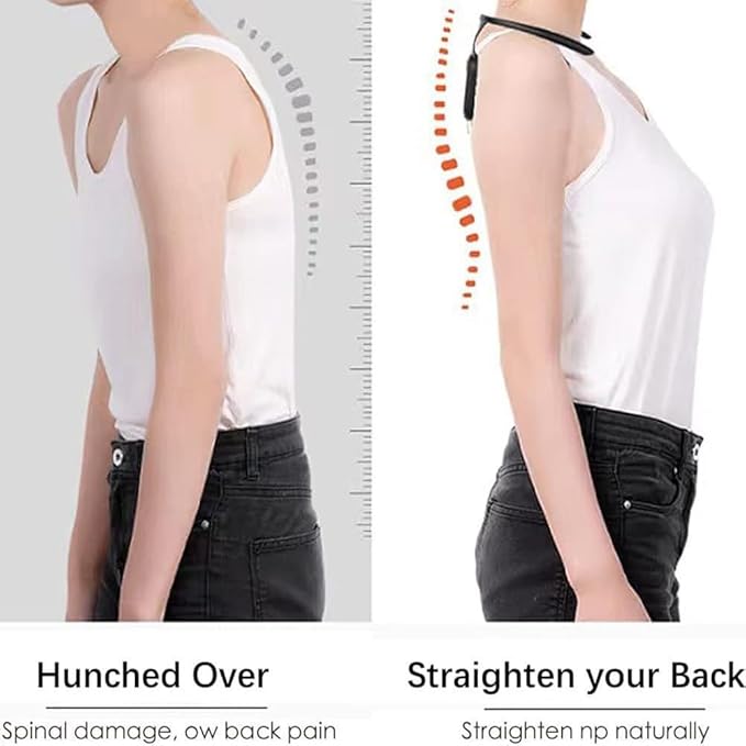 Smart Posture Corrector for Women, Smart Back Support, Smart Corrector for Hunchback, Back Posture Monitoring Improving The Hunchback Posture Corrector Vibrating, Universal for Men and Women(Black)