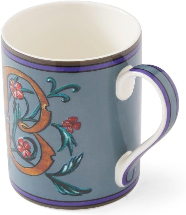Spode Kit Kemp 12oz Mug in Fine China, B Initial - Custom Coffee Cup for Hot Beverages, Personalized Gift Idea for Her, Him, Friends, Coffee Lovers - Stylish Letter Mug for Daily Use, Dishwasher Safe