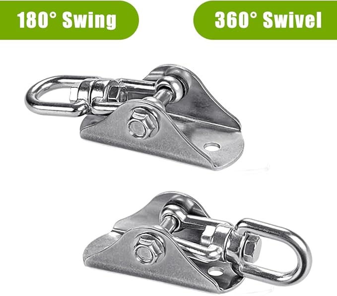 SELEWARE Stainless Steel Swing Hangers Heavy Duty Ceiling Swing Mounts Free Swivel Swing Hooks Swing Hardware Kits for Yoga Swing Hammock Chair Porch Swing Sets Heavy Bag 1000 LB Capacity Each 2 Pack