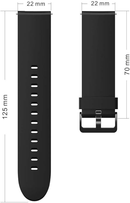 Silicone Replacement Soft Band Wristbands Straps with Stainless Steel Buckle Compatible for Quican ID208 Plus 1.8 Inches Smart Watch