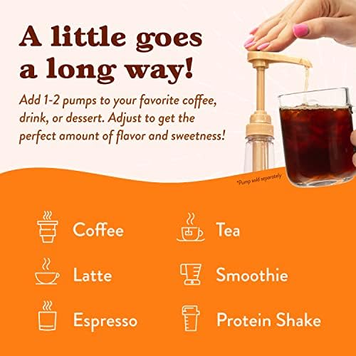 Jordan's Skinny Syrups Sugar Free Coffee Syrup, Caramel Flavor Drink Mix, Zero Calorie Flavoring for Chai Latte, Protein Shake, Food & More, Gluten Free, Keto Friendly, 25.4 Fl Oz, 6 Pack