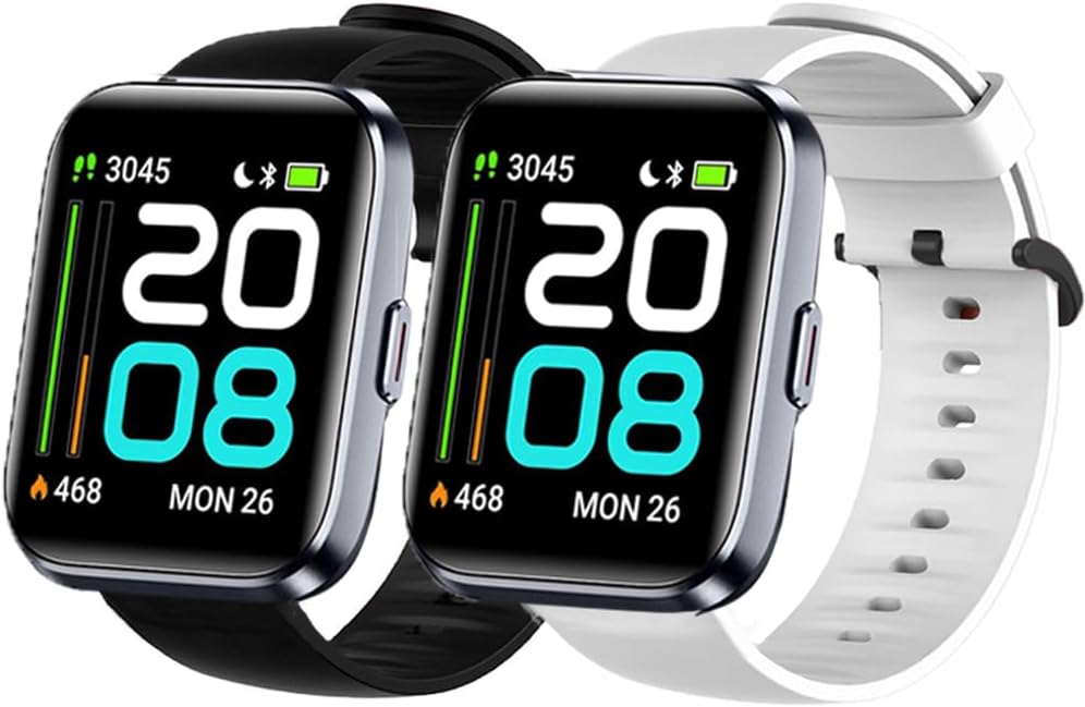 Silicone Replacement Soft Band Wristbands Straps with Stainless Steel Buckle Compatible for Quican ID208 Plus 1.8 Inches Smart Watch
