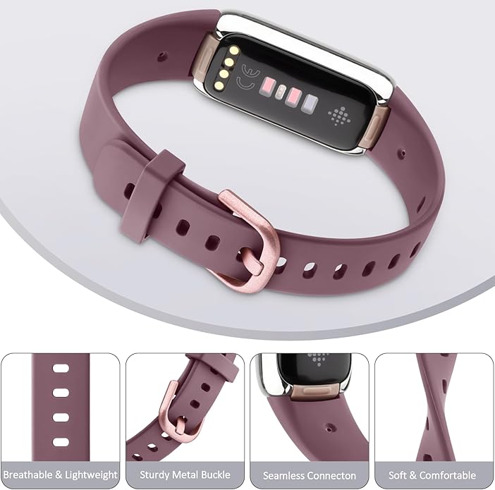 AK Sport Band Compatible with Fitbit Luxe Bands for Women Men, Soft Silicone Replacement Sport Straps Wristbands for Fitbit Luxe Fitness and Wellness Tracker