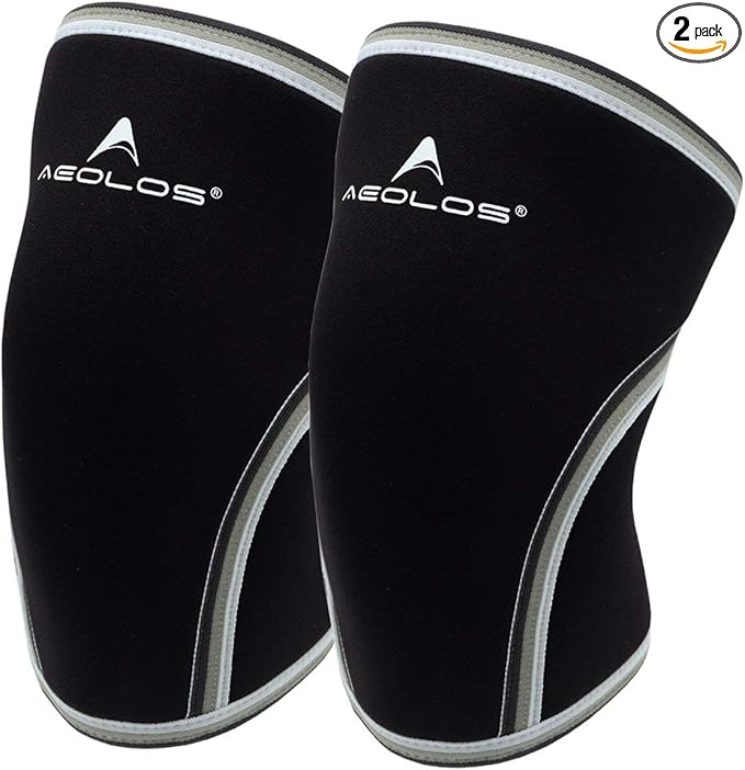 AEOLOS Knee Sleeves (1 Pair),7mm Compression Knee Braces for Heavy-Lifting,Squats,Gym and Other Sports (Medium, Black)