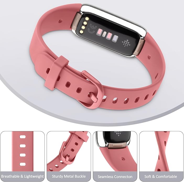AK Sport Band Compatible with Fitbit Luxe Bands for Women Men, Soft Silicone Replacement Sport Straps Wristbands for Fitbit Luxe Fitness and Wellness Tracker
