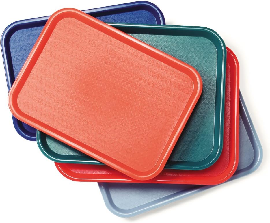 CFS CT141824 Café Standard Cafeteria / Fast Food Tray, 14" x 18", Orange (Pack of 2)
