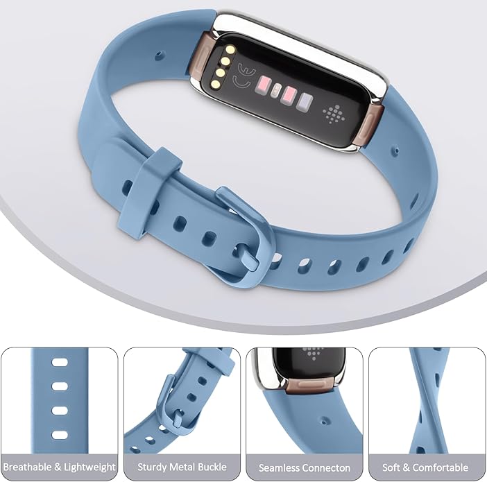 AK Sport Band Compatible with Fitbit Luxe Bands for Women Men, Soft Silicone Replacement Sport Straps Wristbands for Fitbit Luxe Fitness and Wellness Tracker