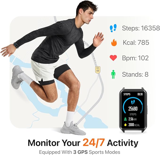 Smart Watch Fitness Tracker with Make Call 24/7 Heart Rate Blood Pressure Sleep Monitor, 100+ Sports Modes, Calorie Step Counter for Walking, IP68 Waterproof, Smart Watches for Women Men