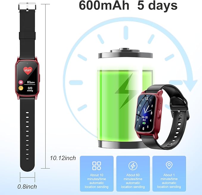 Smart Health Watch for Seniors & Alzheimer's - 4G GPS Tracker with Fall Detection, SOS Emergency Button, Two-Way Calling, Pedometer & Anti-Lost Alert for Dementia Patients