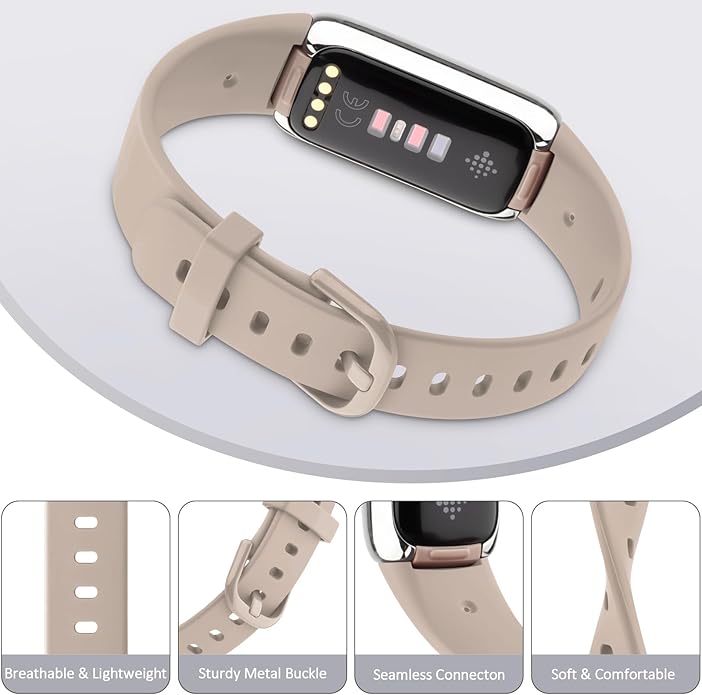 AK Sport Band Compatible with Fitbit Luxe Bands for Women Men, Soft Silicone Replacement Sport Straps Wristbands for Fitbit Luxe Fitness and Wellness Tracker