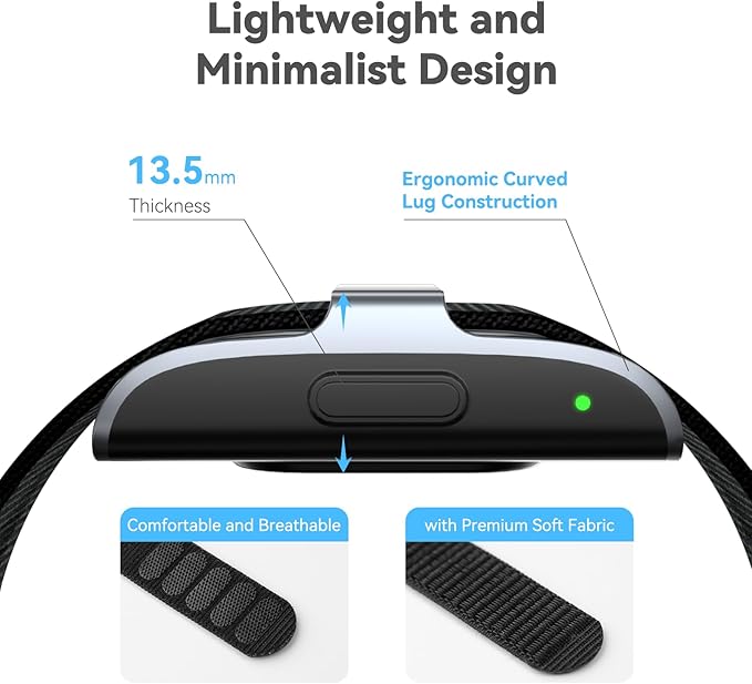 Smart Health Wristband, Health Fitness Tracker Screenless, Wearable Health Multiple Sports Mode, Automatic Monitoring with Pedometer/Sleep/Stress/Calories, IP68 Waterproof Free APP for Women Men Black