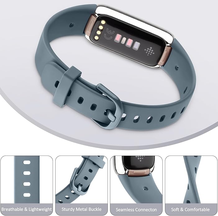 AK Sport Band Compatible with Fitbit Luxe Bands for Women Men, Soft Silicone Replacement Sport Straps Wristbands for Fitbit Luxe Fitness and Wellness Tracker