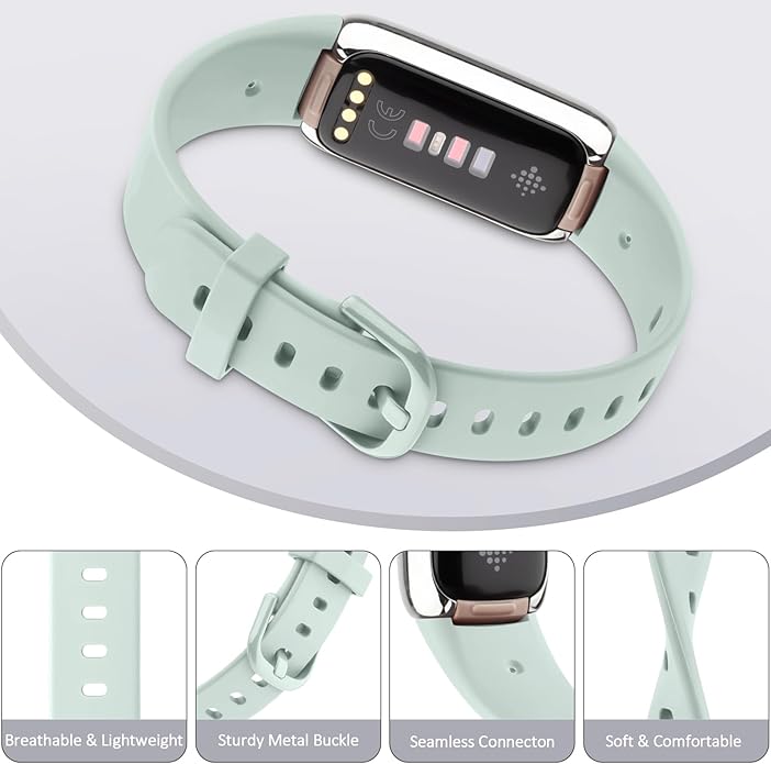 AK Sport Band Compatible with Fitbit Luxe Bands for Women Men, Soft Silicone Replacement Sport Straps Wristbands for Fitbit Luxe Fitness and Wellness Tracker