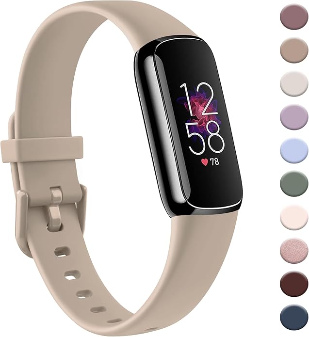 AK Sport Band Compatible with Fitbit Luxe Bands for Women Men, Soft Silicone Replacement Sport Straps Wristbands for Fitbit Luxe Fitness and Wellness Tracker