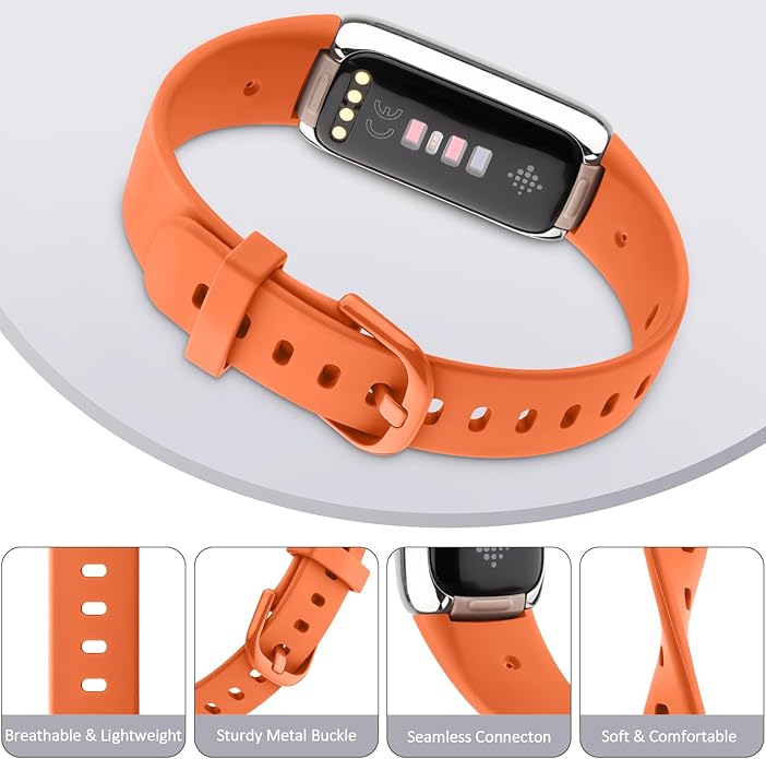AK Sport Band Compatible with Fitbit Luxe Bands for Women Men, Soft Silicone Replacement Sport Straps Wristbands for Fitbit Luxe Fitness and Wellness Tracker