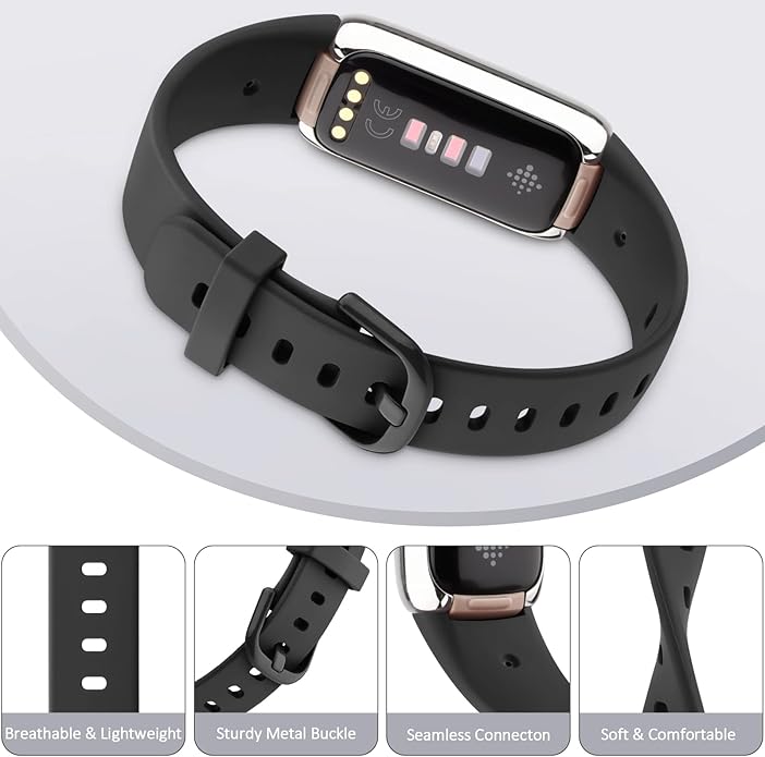AK Sport Band Compatible with Fitbit Luxe Bands for Women Men, Soft Silicone Replacement Sport Straps Wristbands for Fitbit Luxe Fitness and Wellness Tracker
