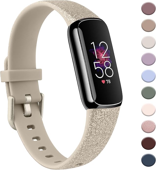 AK Sport Band Compatible with Fitbit Luxe Bands for Women Men, Soft Silicone Replacement Sport Straps Wristbands for Fitbit Luxe Fitness and Wellness Tracker