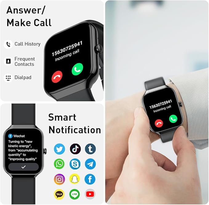 Smart Watch for Men Women(Answer/Make Call), 1.96" HD Smartwatch, 2025 New Fitness Watch with 112+ Sport Modes, Heart Rate, Sleep Monitor, Pedometer, IP68 Waterproof Activity Tracker for Android iOS