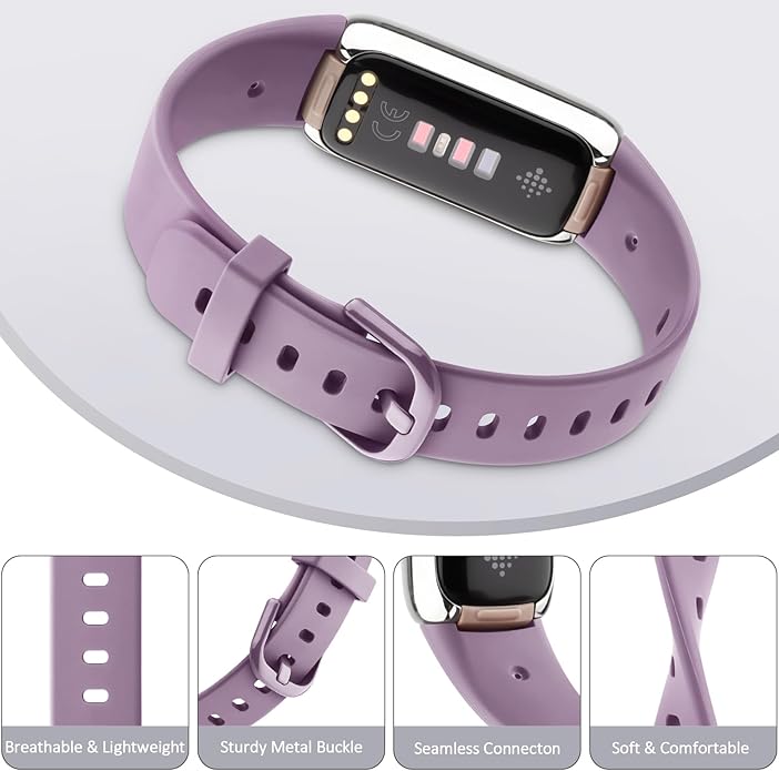 AK Sport Band Compatible with Fitbit Luxe Bands for Women Men, Soft Silicone Replacement Sport Straps Wristbands for Fitbit Luxe Fitness and Wellness Tracker