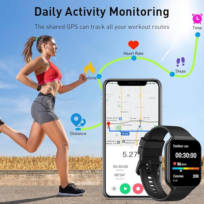 Smart Watch for Men Women(Answer/Make Call), 1.96" HD Smartwatch, 2025 New Fitness Watch with 112+ Sport Modes, Heart Rate, Sleep Monitor, Pedometer, IP68 Waterproof Activity Tracker for Android iOS