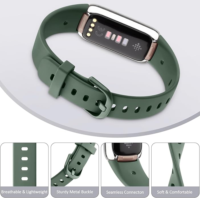 AK Sport Band Compatible with Fitbit Luxe Bands for Women Men, Soft Silicone Replacement Sport Straps Wristbands for Fitbit Luxe Fitness and Wellness Tracker