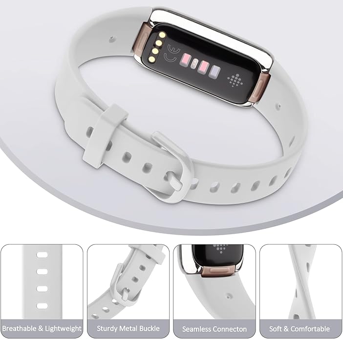 AK Sport Band Compatible with Fitbit Luxe Bands for Women Men, Soft Silicone Replacement Sport Straps Wristbands for Fitbit Luxe Fitness and Wellness Tracker