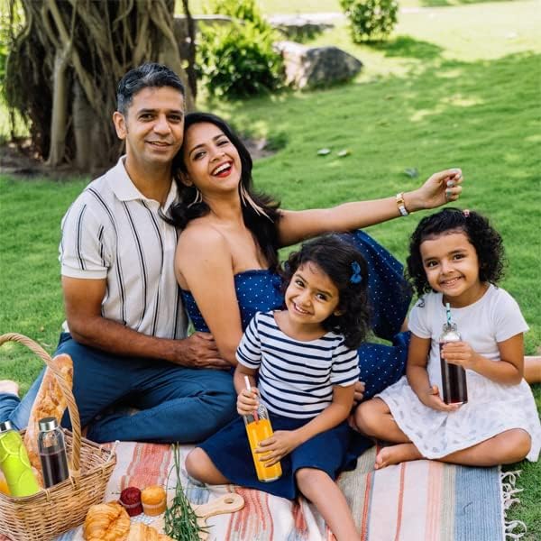 24 oz Clear Glass Juice Bottles with Lids, Reusable Refillable Water Bottles for Juicing,Refrigerator,100% Leak Proof, BPA Free, Juice Water Bottle Set of 10