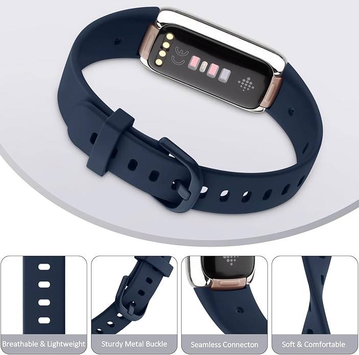 AK Sport Band Compatible with Fitbit Luxe Bands for Women Men, Soft Silicone Replacement Sport Straps Wristbands for Fitbit Luxe Fitness and Wellness Tracker