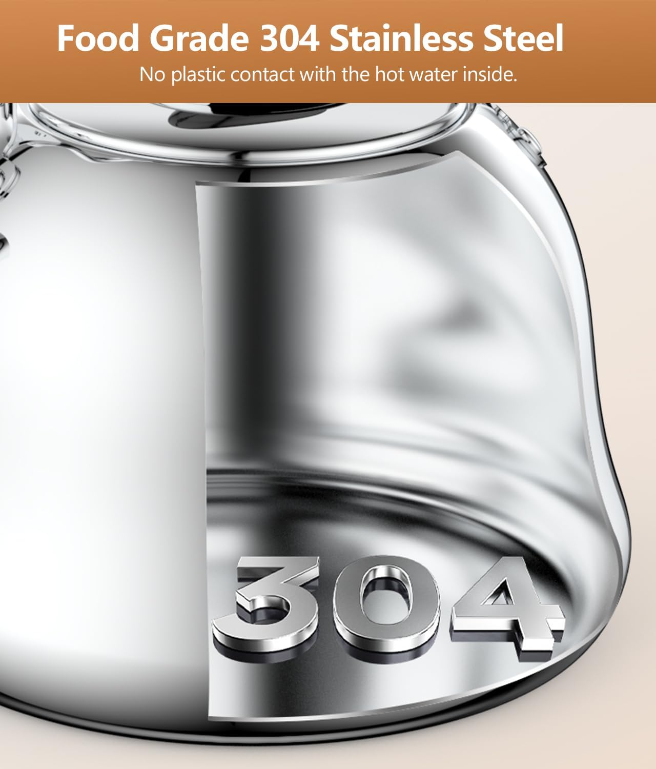 2L Whistling Stovetop Tea Kettle - Food Grade Stainless Steel Teapot with Fast Boil, Wide Mouth, Anti-Scalding Handle, Ideal for Stove Top – Perfect for Tea, Coffee & Hot Water