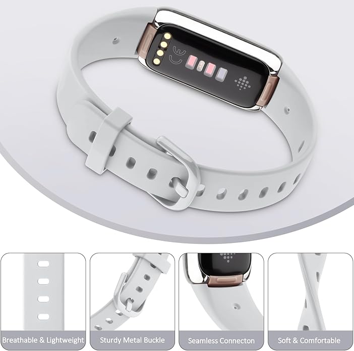 AK Sport Band Compatible with Fitbit Luxe Bands for Women Men, Soft Silicone Replacement Sport Straps Wristbands for Fitbit Luxe Fitness and Wellness Tracker