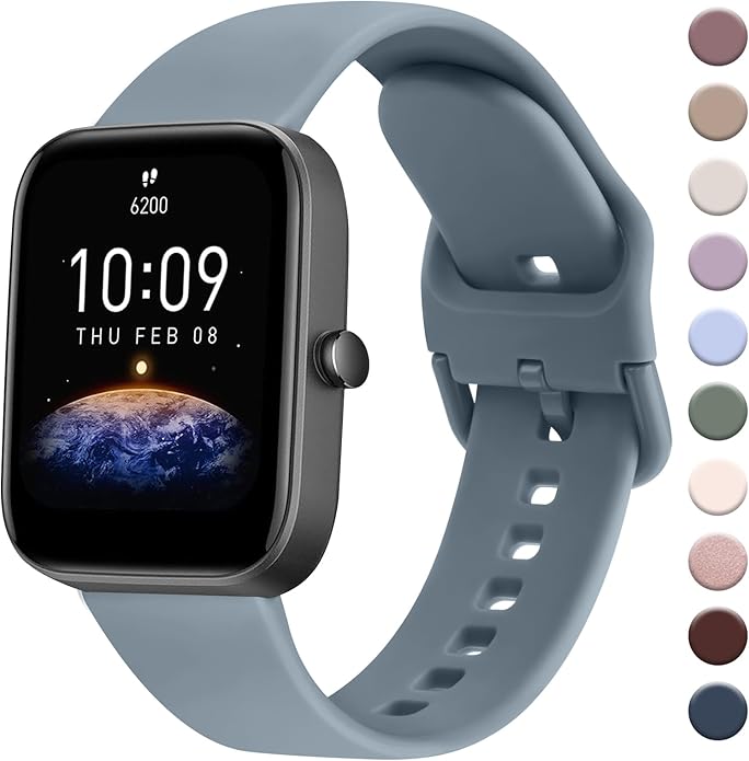 AK Band for Amazfit GTS 4 / GTS 4 Mini / GTS 3 / GTS 2 / GTS 2e / GTS 2 mini / GTS / GTR mini Bands, 20mm Soft Replacement Sport Strap for Amazfit Bip 3 / Bip 3 Pro / Bip U Pro / Bip / Bip Lite / Bip S / Bip S lite / Bip U Smart Watch Women Men