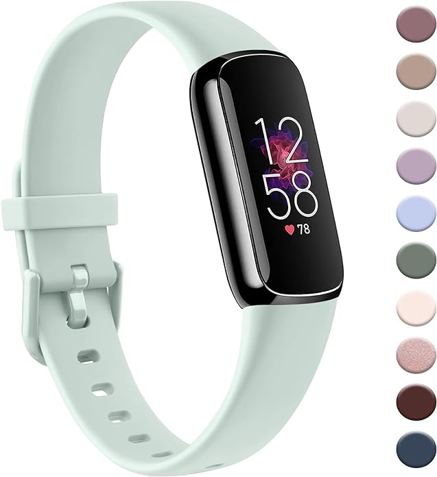 AK Sport Band Compatible with Fitbit Luxe Bands for Women Men, Soft Silicone Replacement Sport Straps Wristbands for Fitbit Luxe Fitness and Wellness Tracker