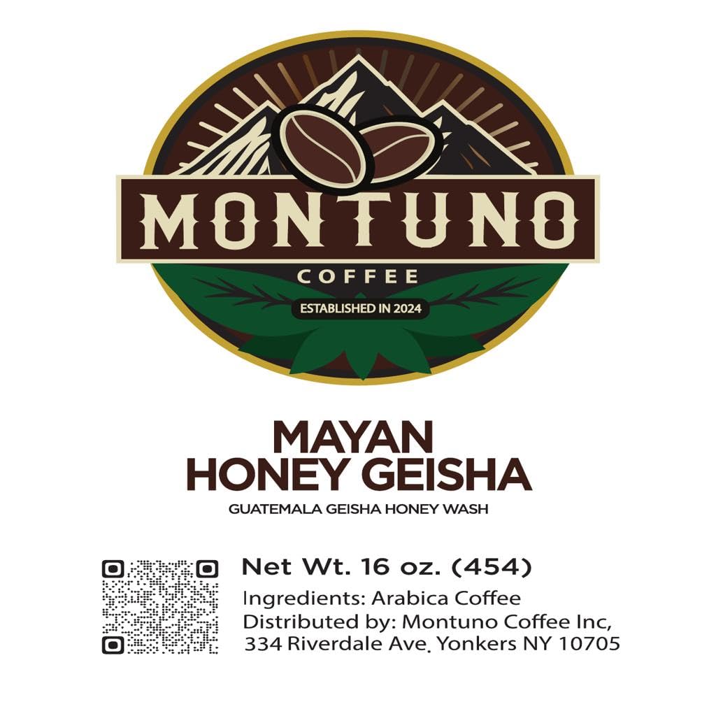 Mayan Honey Geisha Coffee, Single Origin Guatemala, High Altitude 4000ft, Wine-Like Profile (Whole bean), 1 Lb