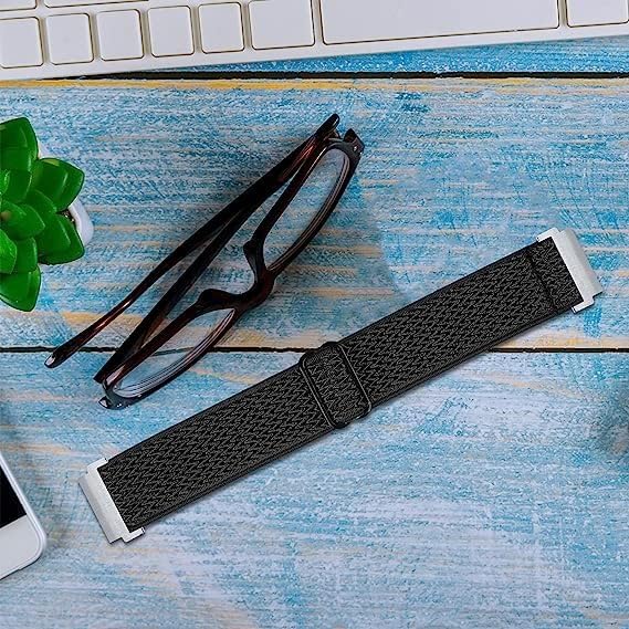 RuenTech 2 Pack Elastic Bands Compatible with FITVII H86/HM68 Smartwatch Band, Adjustable Nylon Straps Replacement Sport Wristbands for FITVII H86 Accessories Women&Men