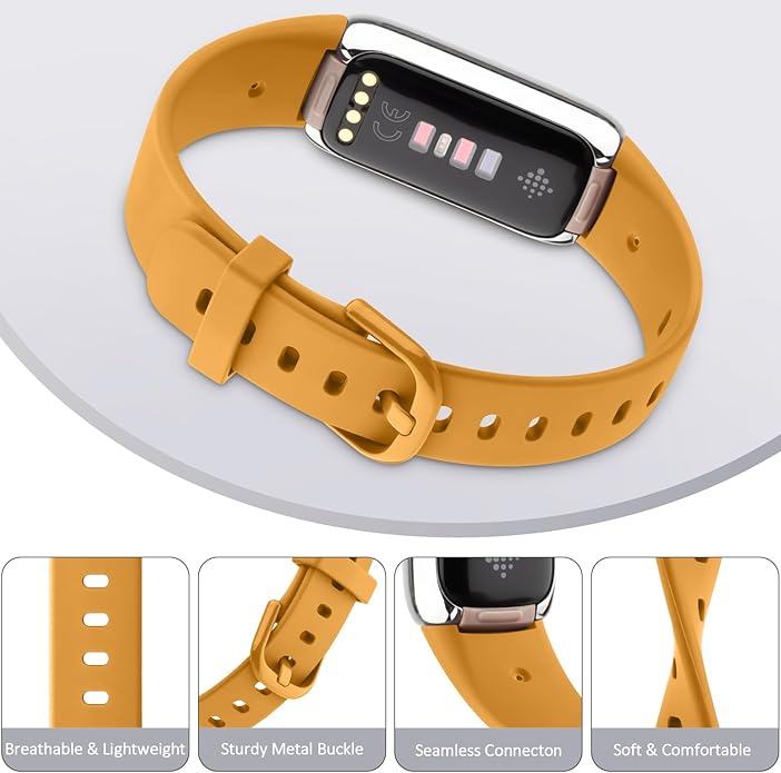 AK Sport Band Compatible with Fitbit Luxe Bands for Women Men, Soft Silicone Replacement Sport Straps Wristbands for Fitbit Luxe Fitness and Wellness Tracker