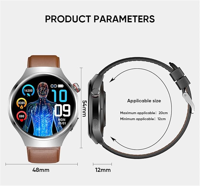 Smart Watches for Athletes The Elderly and Multi-Data Exercise Records IP68 Waterproof 1.43" HD Multi-Function Smartwatch with Calling 10 Days of Ultra-Long Standby Time After Charging (Black)