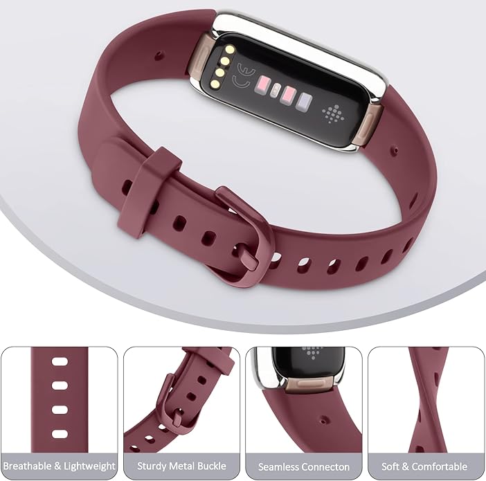 AK Sport Band Compatible with Fitbit Luxe Bands for Women Men, Soft Silicone Replacement Sport Straps Wristbands for Fitbit Luxe Fitness and Wellness Tracker