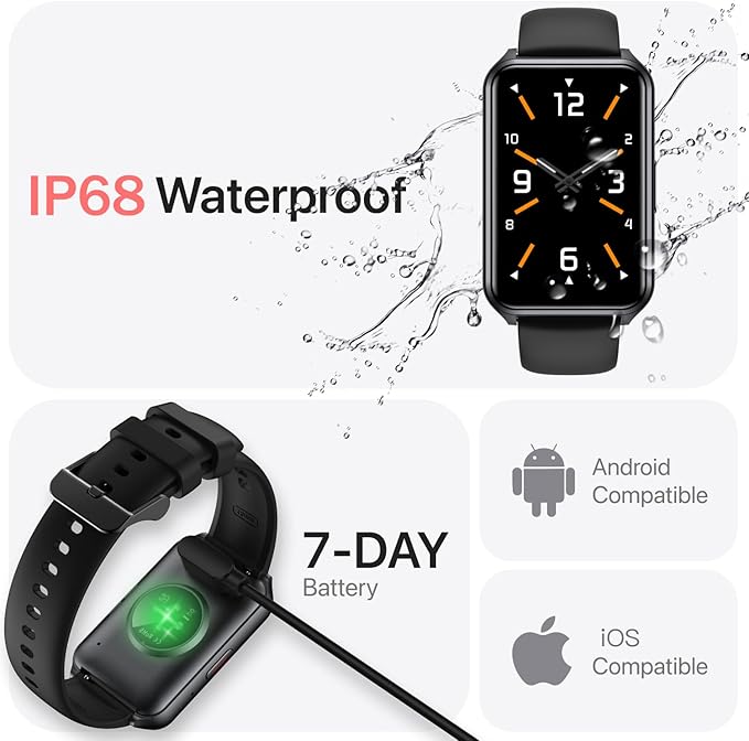 Smart Watch Fitness Tracker with Make Call 24/7 Heart Rate Blood Pressure Sleep Monitor, 100+ Sports Modes, Calorie Step Counter for Walking, IP68 Waterproof, Smart Watches for Women Men