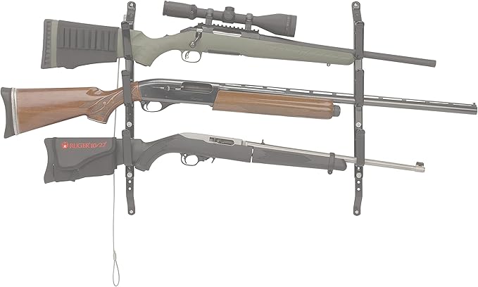 Allen Company Shotgun, Rifle, and Bow Truck Rear Window Gun Rack - Firearm Mount for Car or Wall - Adjustable Design - Black