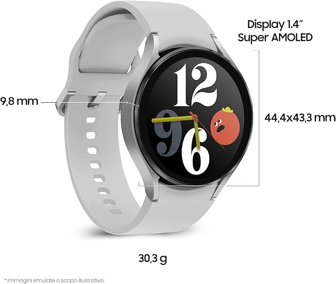 Samsung Electronics Galaxy Watch 4 44mm Smartwatch with ECG Monitor Tracker for Health Fitness Running Sleep Cycles GPS Fall Detection LTE US Version, (Silver) (Renewed)