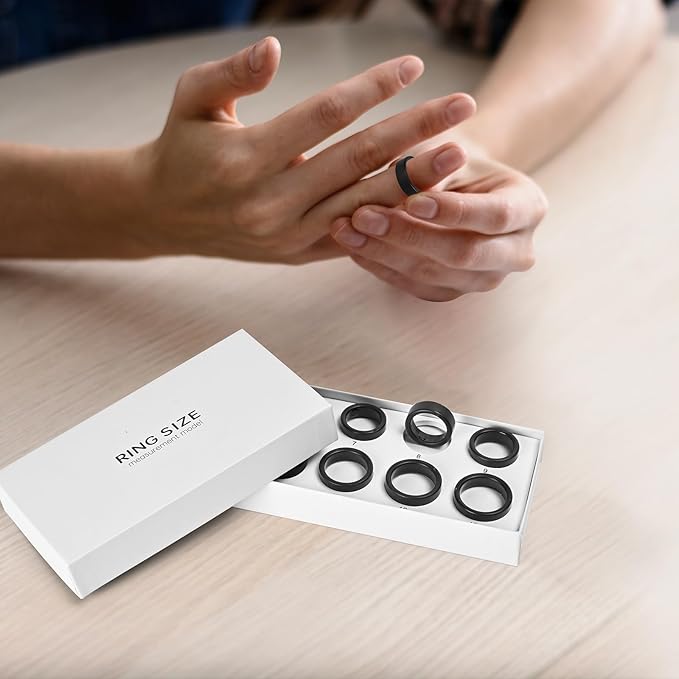 Smart Ring Health Tracker for Men/Women,Fitness Ring Sleep Tracker,Fast Charging for Long-Lasting Use,for Pedometer Exercise,Monitor Sleep, Heart Rate, Stress,Waterproof (Sizing Kit, Sizing Kit)