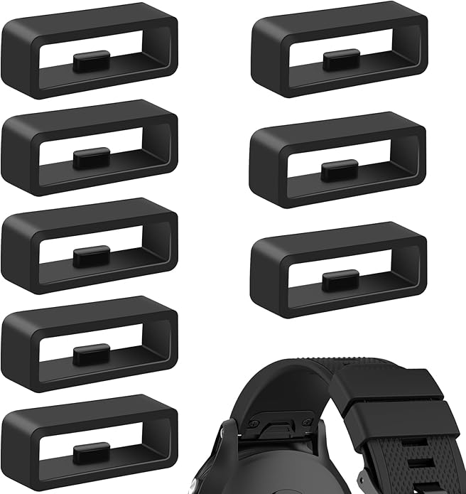 8-Pack Band keepers Compatible with Garmin Instinct/Instinct 2 Solar Watch Bands, 22mm Silicone Replacement Watch Band Loop/Holder/Retainer for Garmin Instinct Tactical/Solar/Tide/Esports
