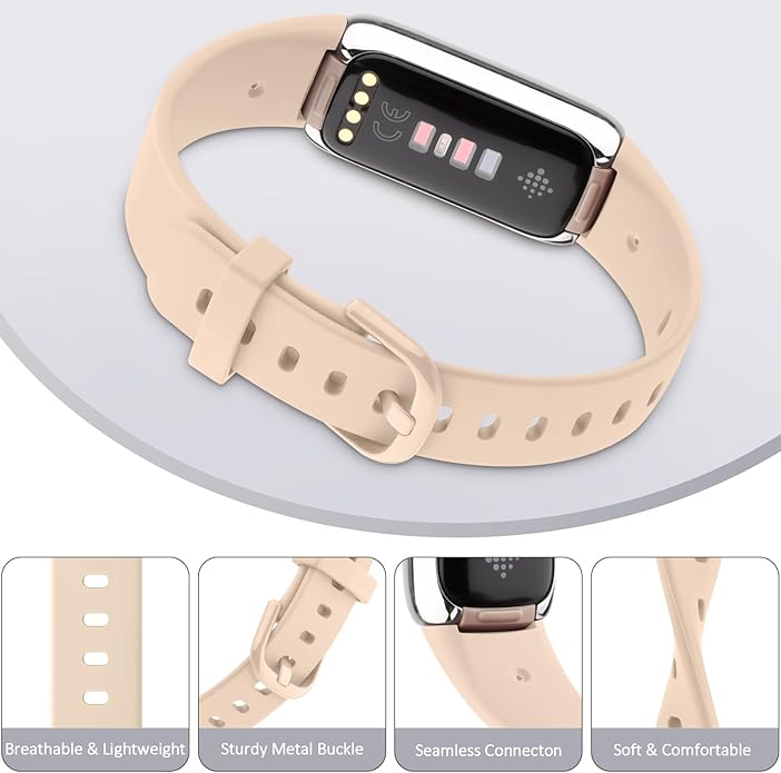 AK Sport Band Compatible with Fitbit Luxe Bands for Women Men, Soft Silicone Replacement Sport Straps Wristbands for Fitbit Luxe Fitness and Wellness Tracker