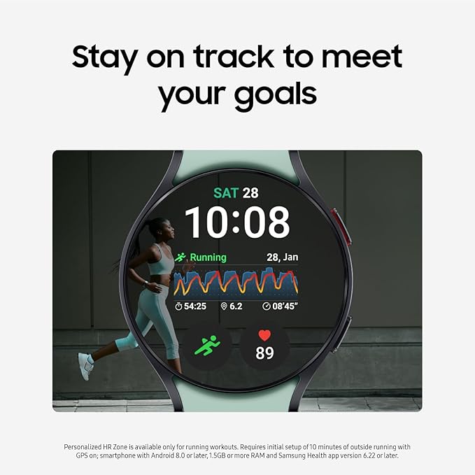 SAMSUNG Galaxy Watch 6 44mm LTE , Fitness Tracker, Personalized HR Zones, Advanced Sleep Coaching, Heart Monitor, BIA Sensor for Health Wellness Insights, Big Screen, US Version, Silver (Renewed)