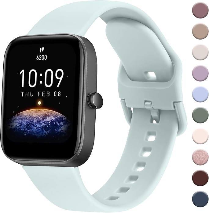 AK Band for Amazfit GTS 4 / GTS 4 Mini / GTS 3 / GTS 2 / GTS 2e / GTS 2 mini / GTS / GTR mini Bands, 20mm Soft Replacement Sport Strap for Amazfit Bip 3 / Bip 3 Pro / Bip U Pro / Bip / Bip Lite / Bip S / Bip S lite / Bip U Smart Watch Women Men