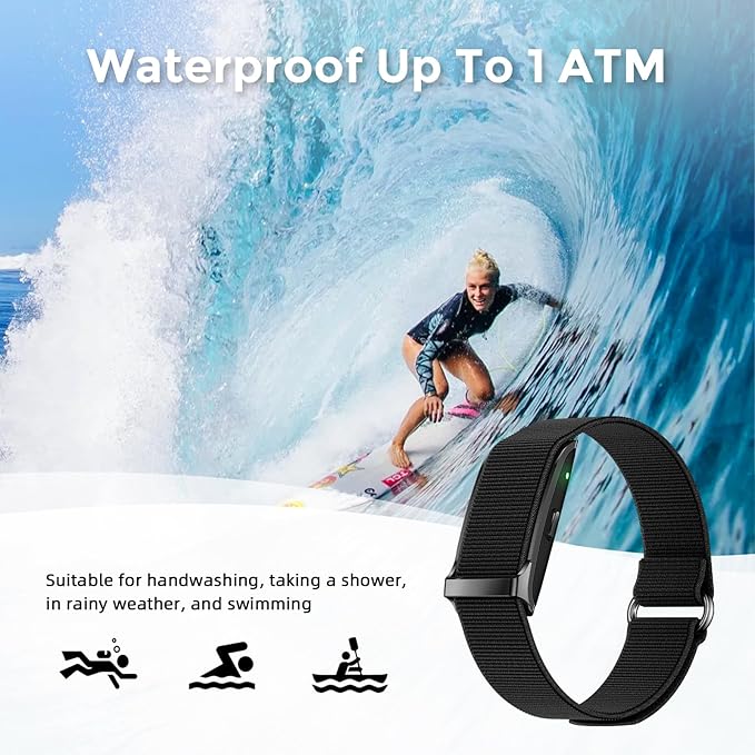 Smart Health Wristband, Bluetooth Connected Wearable Fitness Tracker, 127 Exercise Modes, 1ATM Water Resistant, Tracks Heart Rate/Blood Pressure/SpO2/Sleep/Steps