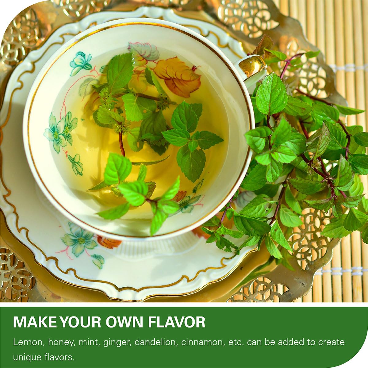 WT WEETEE Nettle Leaf Tea Bags, Made with 100% Pure Stinging Nettle Leaf, Natural Caffeine-free Herbal Tea Rich in Vitamins & Minerals,1.5g x 100 Counts